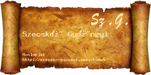 Szecskó Gyöngyi névjegykártya