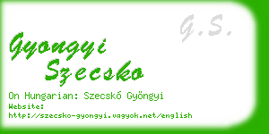 gyongyi szecsko business card